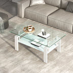 Soffbord Tempererat Glas – Vit, Modern