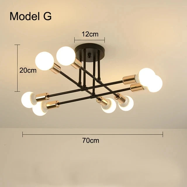 Nordisk Minimalist Hänglampa LED – Svart & Guld