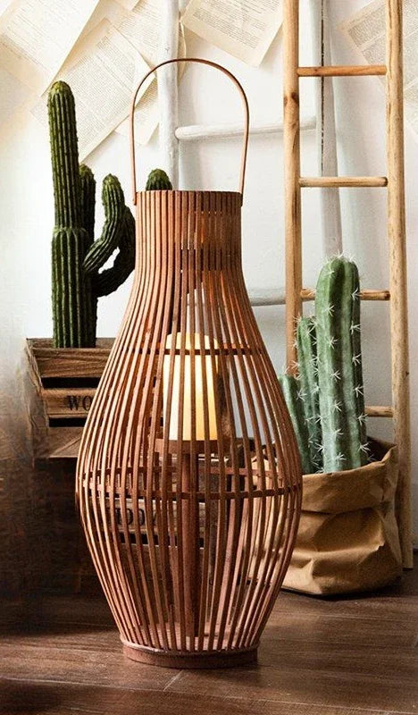 Vintage Bambu Lykta – Trädgård & Heminredning