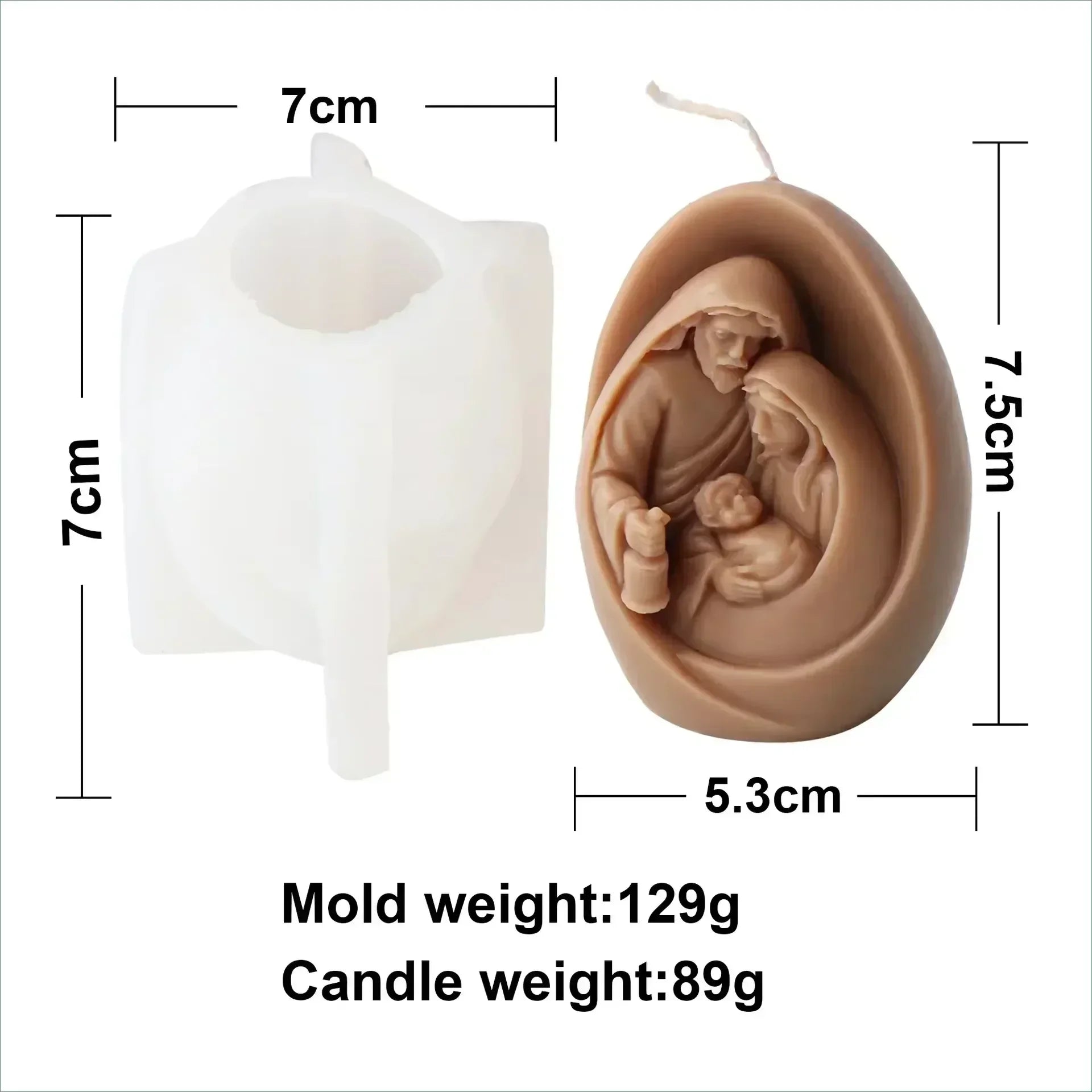 Påskformad Doftljussilikonform – Jesus & Kanin Resin Gjutform Hantverk