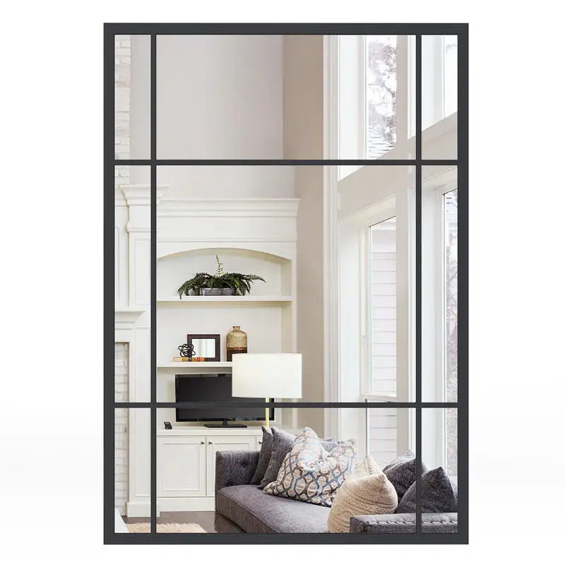 Rektangulär Väggspegel Metallram 100×70 cm – Dekorativ Hängspegel