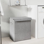Vikbar Tvättkorg Grå Linnefleece 51×34,5×59 cm – Tvättstuga & Badrum