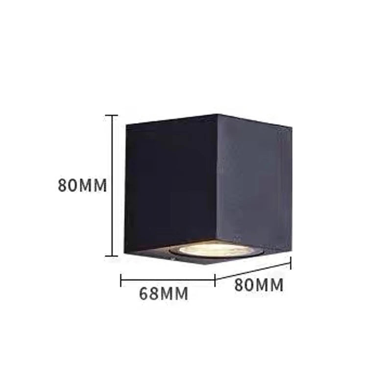 LED Kubform Vägglampa IP65 – Upp & Ner Trädgård
