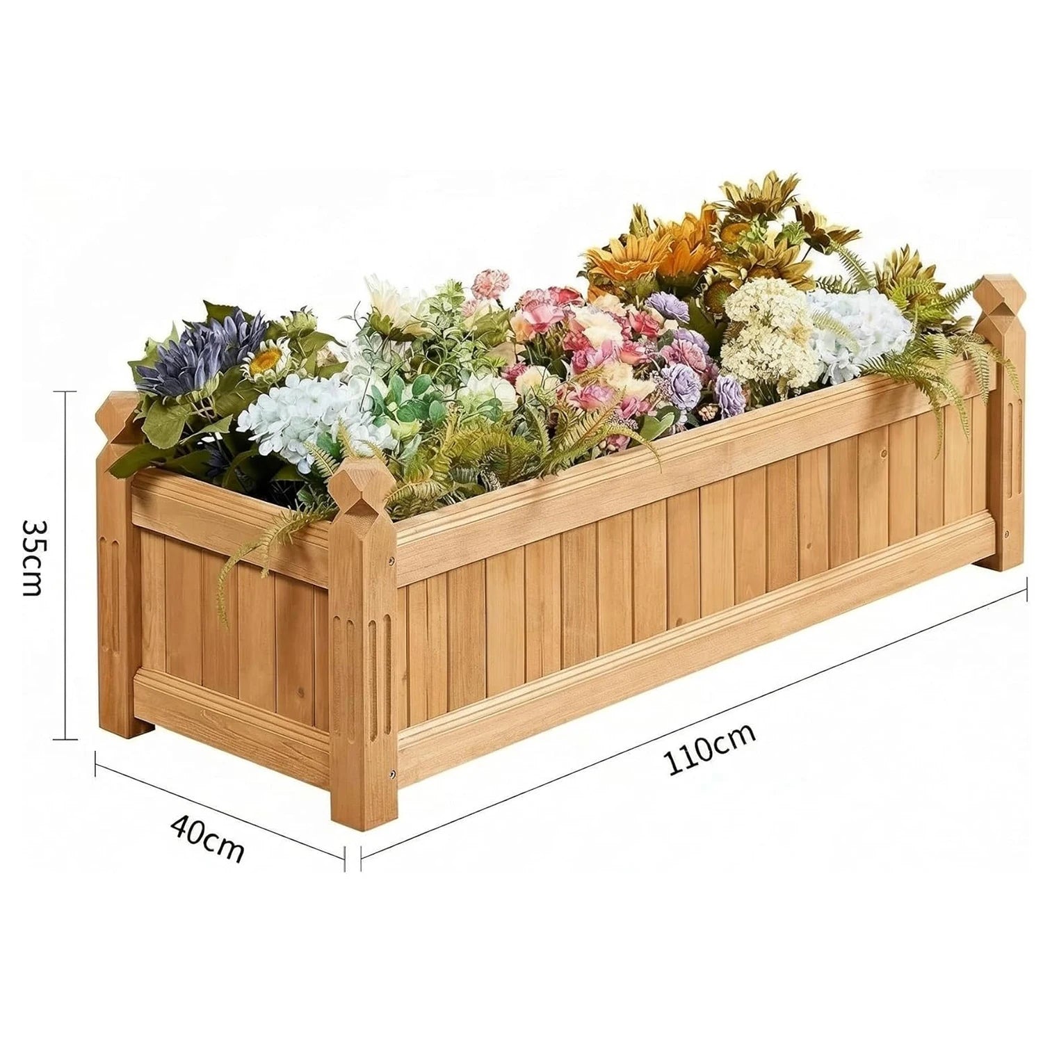 Upphöjd Odlingslåda Trä 100×40×35 cm – Rektangulär Trädgård & Balkong