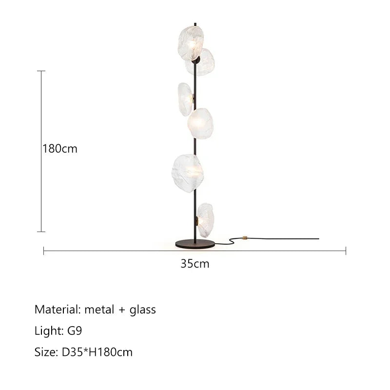 Nordisk Modern Glas Golvlampa LED – Hörn, Hotell & Vardagsrum