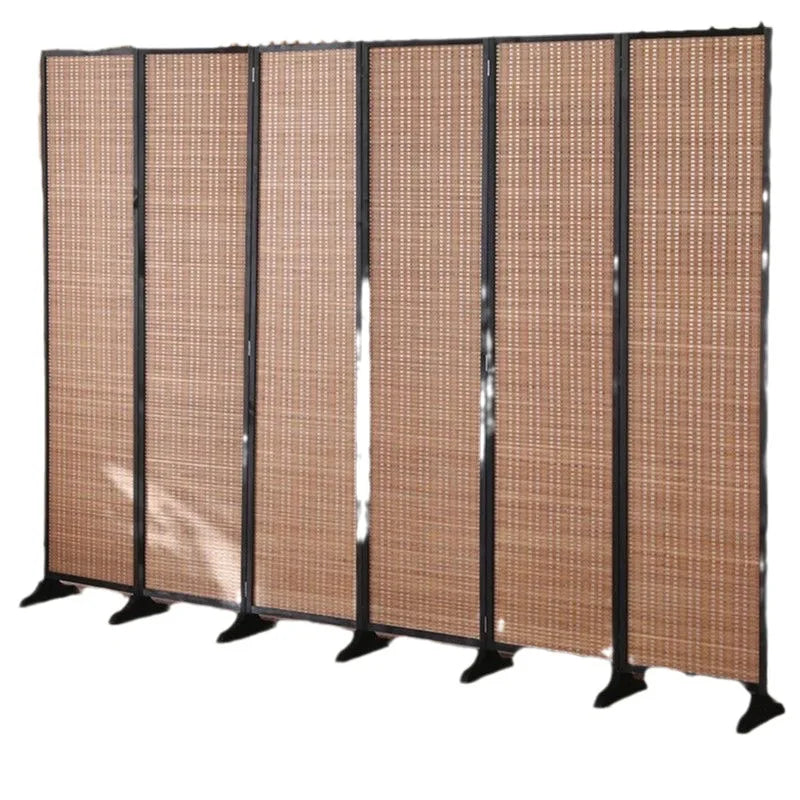 Vävd Bambu Rumsavdelare 6 Paneler – Vikbar Kafé & Hem Partition Boho
