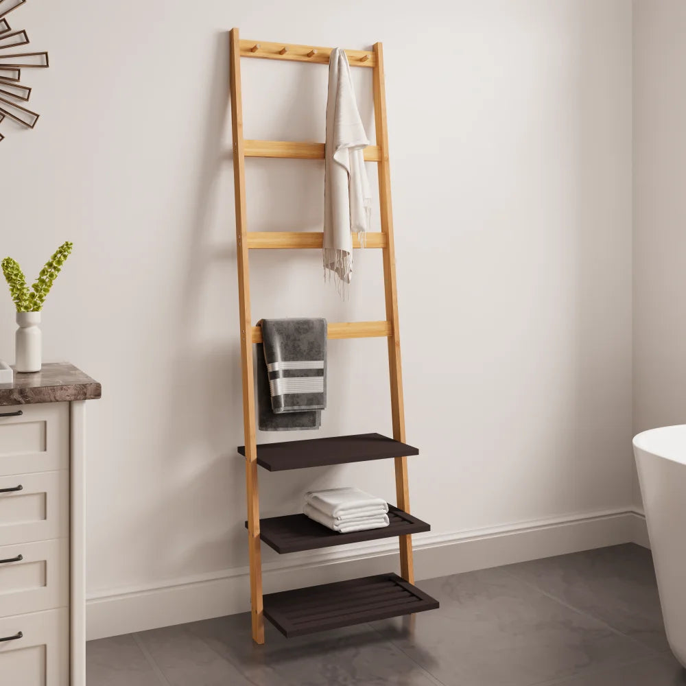Bambu Kappstell med Skohylla – Naturlig & Koltänsfärg Hall & Entré