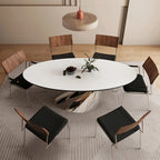 Designer Marmormatbord Runt – Platsbesparande Vardagsrum