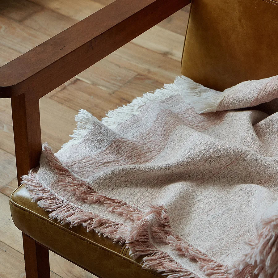 Jacquardfilt i 80 % bomull och 20 % linne – stor sängfilt, soffpläd & överkast i elegant design