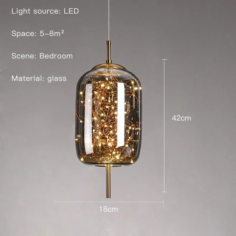 Vintage Glas Hänglampa LED – Restaurant, Bar & Matsal
