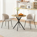 Litet Runt Matbord 2 Pers – Stål & Vit Ek Design