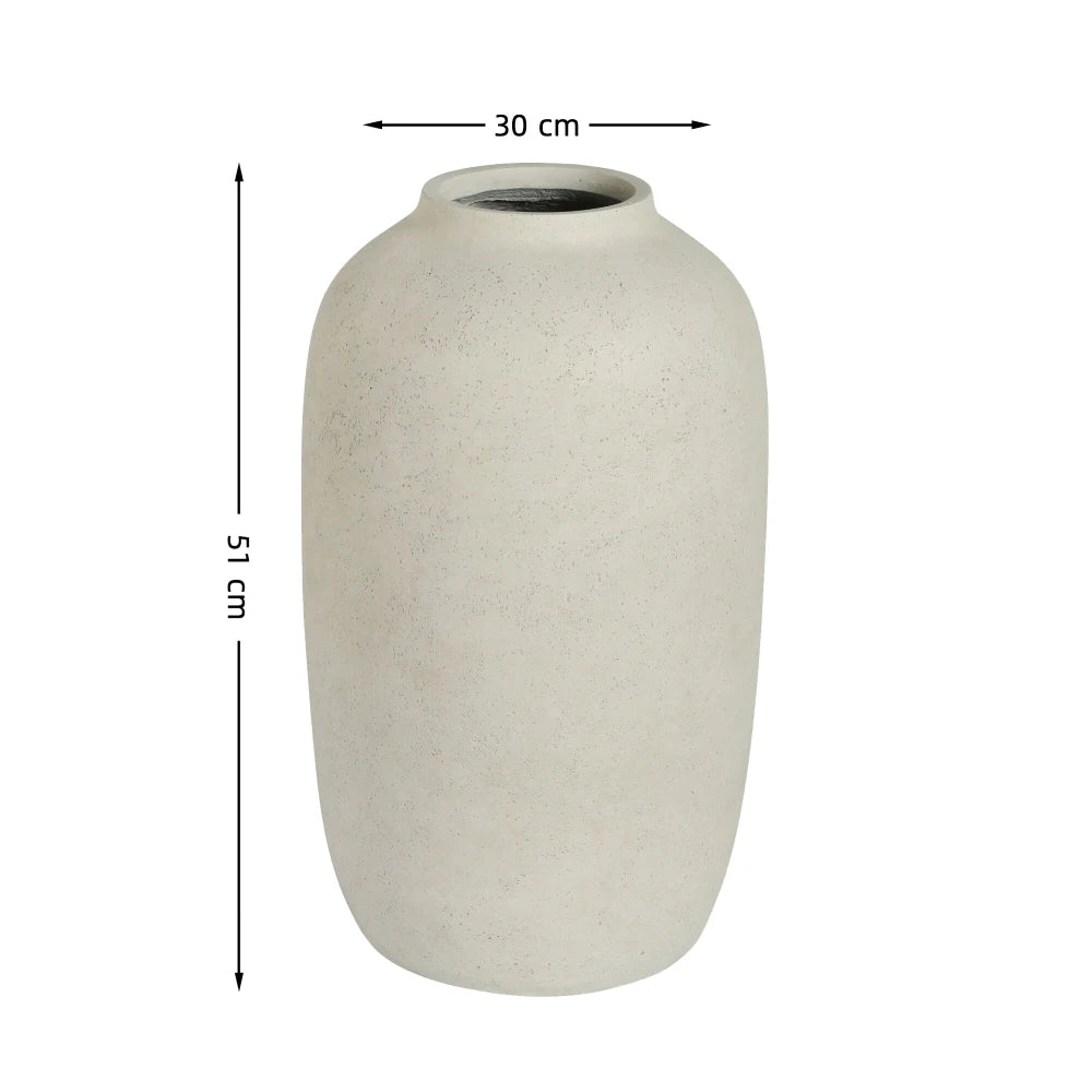 Rund Betongplanteringskruka Vit 30×51 cm – Handgjord Rustik Trädgård & Hem