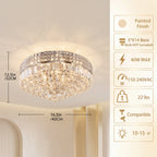 Modern Kristall Taklampa Hall 42 cm – Dimbar Rund