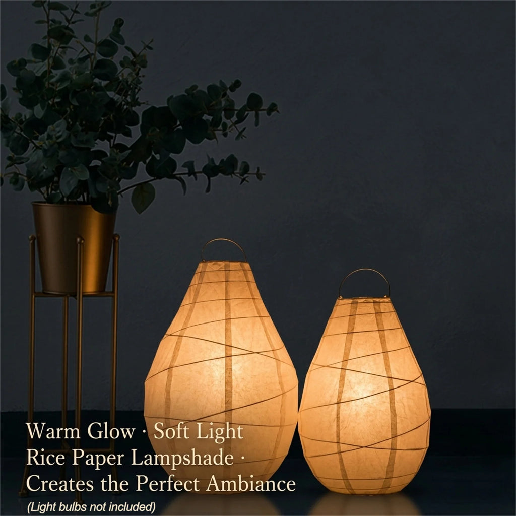 2-Pack Vit Papperslampskärm Nordisk Droppe – Bordslampa & Hänglampa