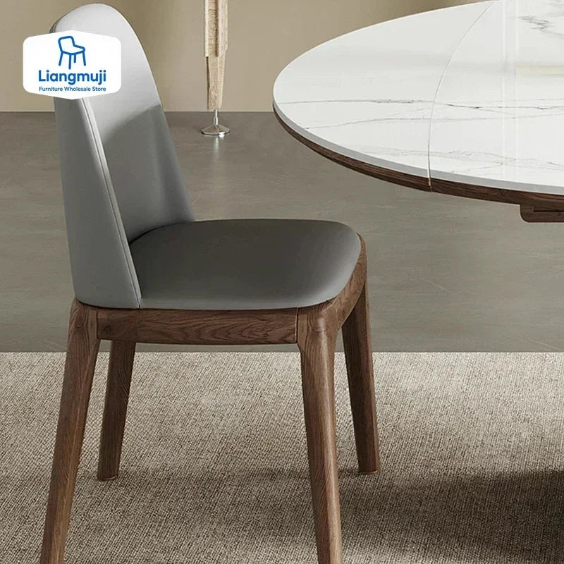 Runt Utdragbart Industriellt Matbord – Sten & MDF