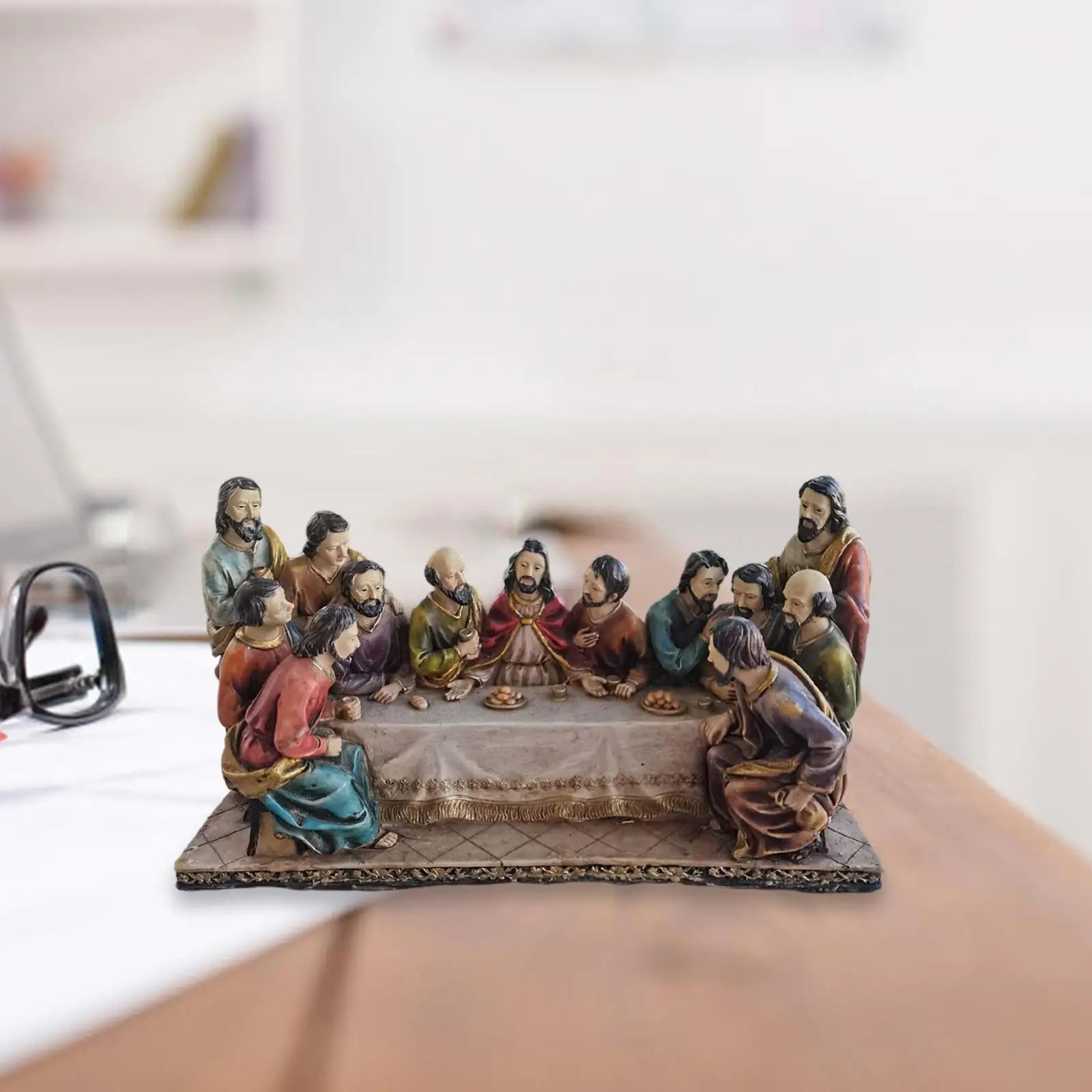 Nattvarden Resin Figursats – Katolsk Religiös Hemdekor Jesus & Lärjungar