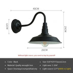 Retro LED Utomhusvägglampa E27 – Villa & Balkong