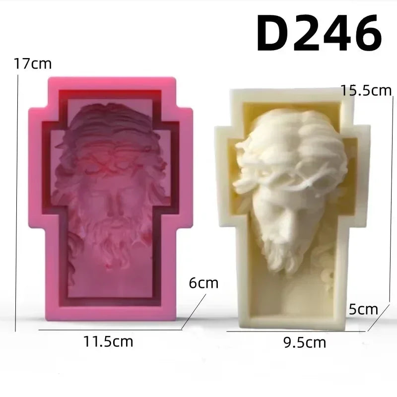 Påskformad Doftljussilikonform – Jesus & Kanin Resin Gjutform Hantverk
