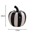 Svartvit Rand Äpple/Päron Keramikskulptur – Minimalistisk Fruktskulptur Dekor