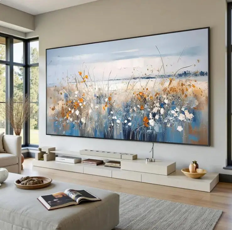 Handgjord Abstrakt Oljemålning Gammal Stadsdel – Canvas Väggkonst Mural