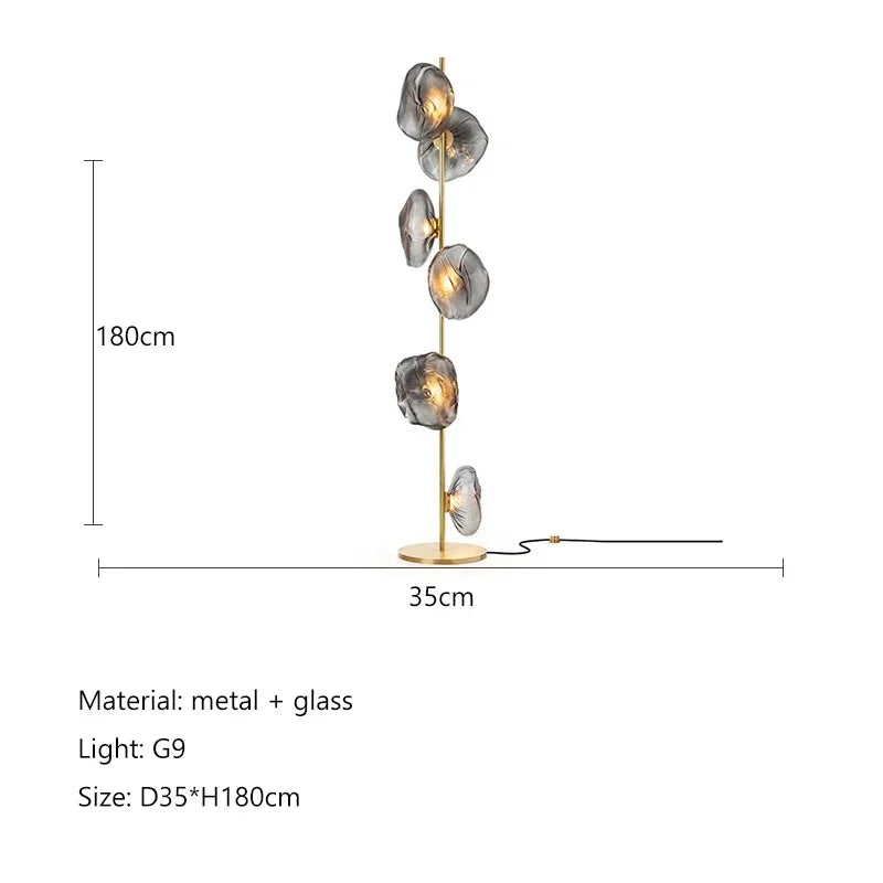 Nordisk Modern Glas Golvlampa LED – Hörn, Hotell & Vardagsrum