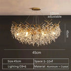 Lyxig Guld Kristalltakkrona LED – Matsal, Sovrum & Villa
