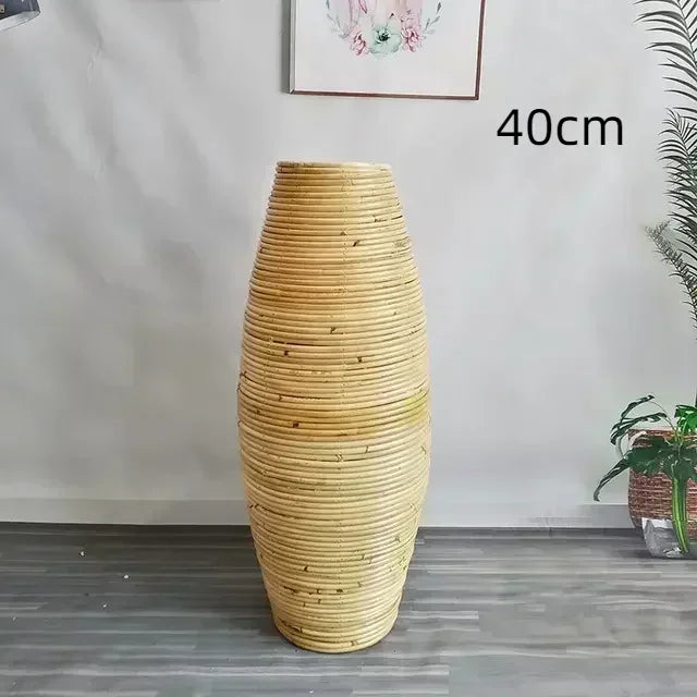 Naturlig Rattan Golvvas 30/40 cm Handvävd – Nordisk Vardagsrum & Hall
