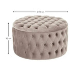 Rund Sittpuff i Sammet – Fotpall & Sittpall
