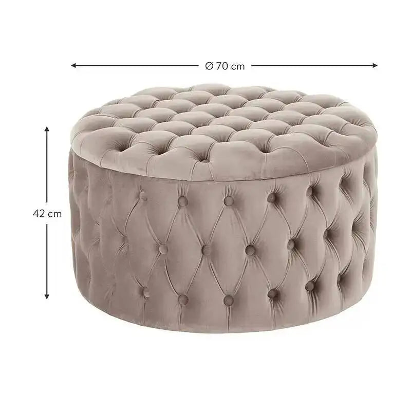 Rund Sittpuff i Sammet – Fotpall & Sittpall