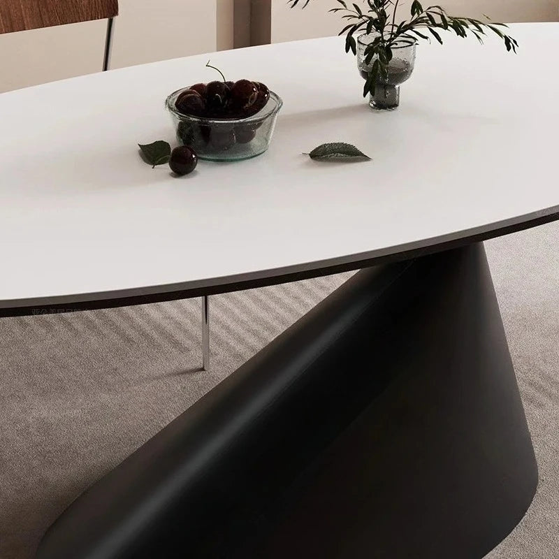 Designer Marmormatbord Runt – Platsbesparande Vardagsrum