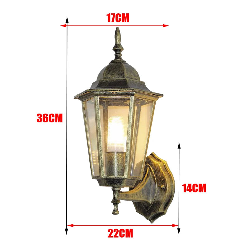 Europeisk Retro Utomhus Vägglampa – Balkong & Trädgård