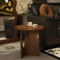 Retro Soffbord Massivt – Geometrisk, Runt