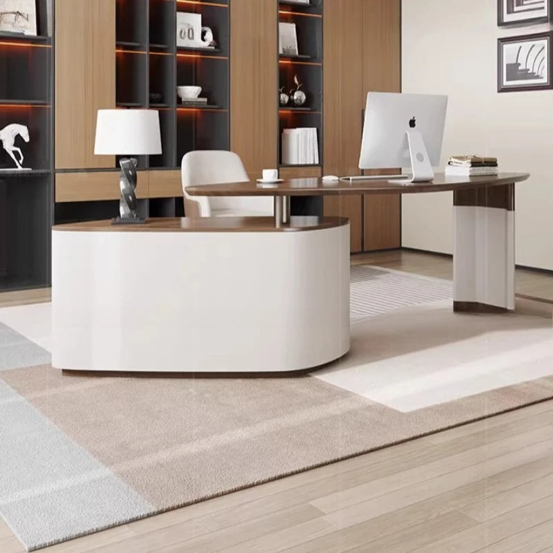 Justerbart L-Skrivbord – Hyllor & Display