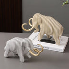 Kreativ Mammut Resin Skulptur – Abstrakt Randig Elefant Hemdekor