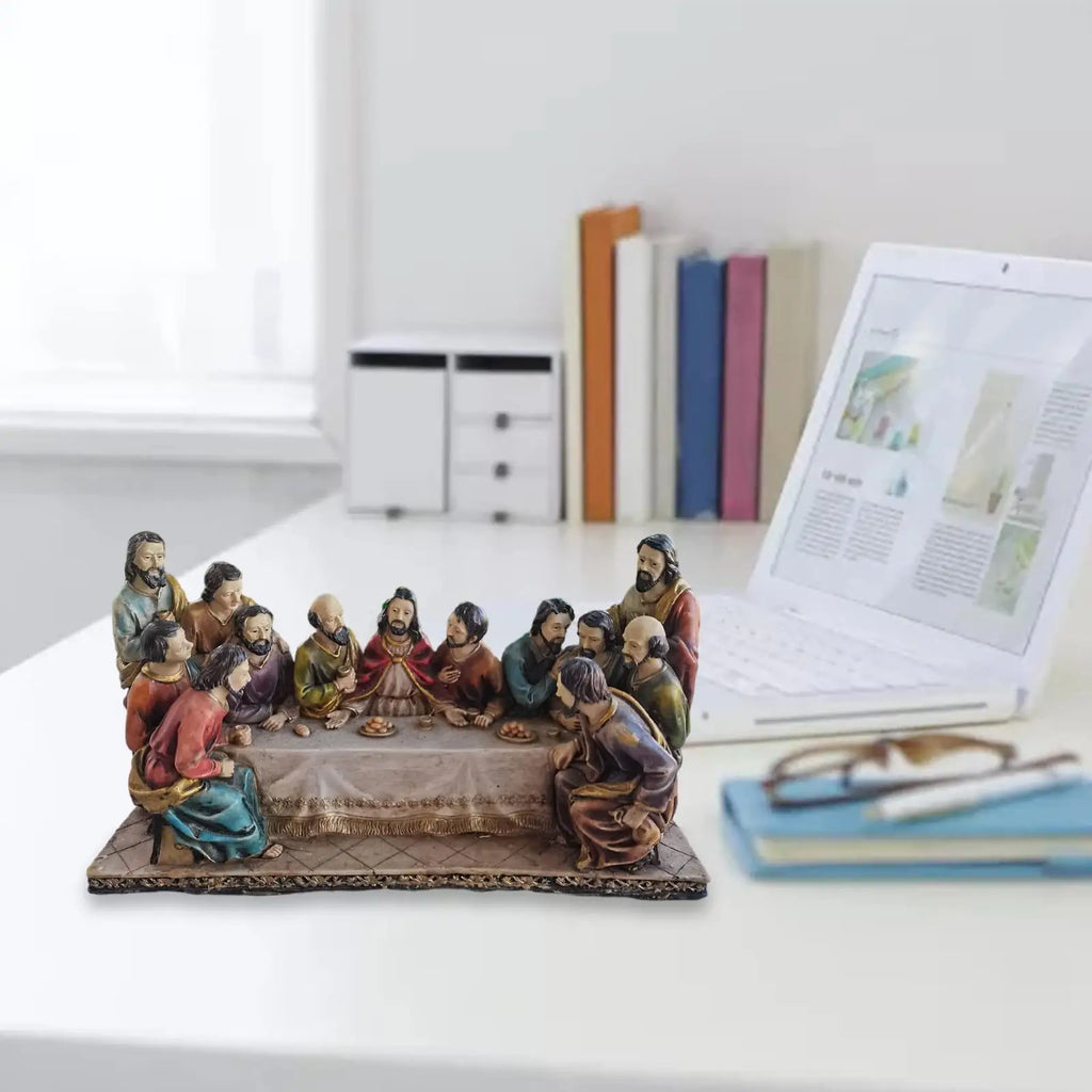 Nattvarden Resin Figursats – Katolsk Religiös Hemdekor Jesus & Lärjungar
