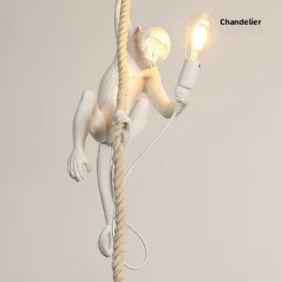 Nordisk Apa Vägglampa Resin – Kreativ Djurlampsskylt Barnrum & Restaurant