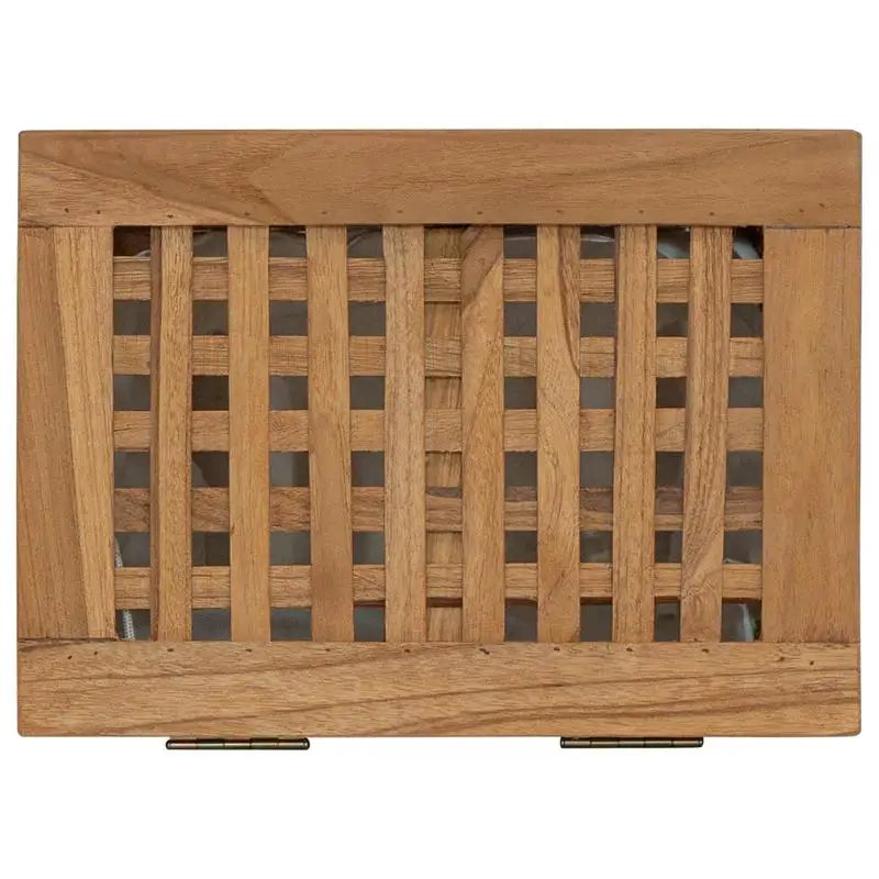 Tvättkorg Massivt Teak 35×25×60 cm – Naturlig Rustik Badrum & Sovrum