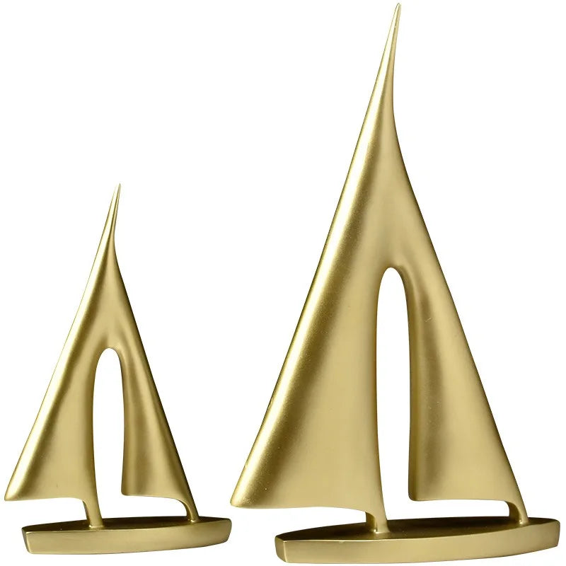 Minimalistisk Segelbåts Ornament Resin – Nisch Lyckosymbol Vardagsrum