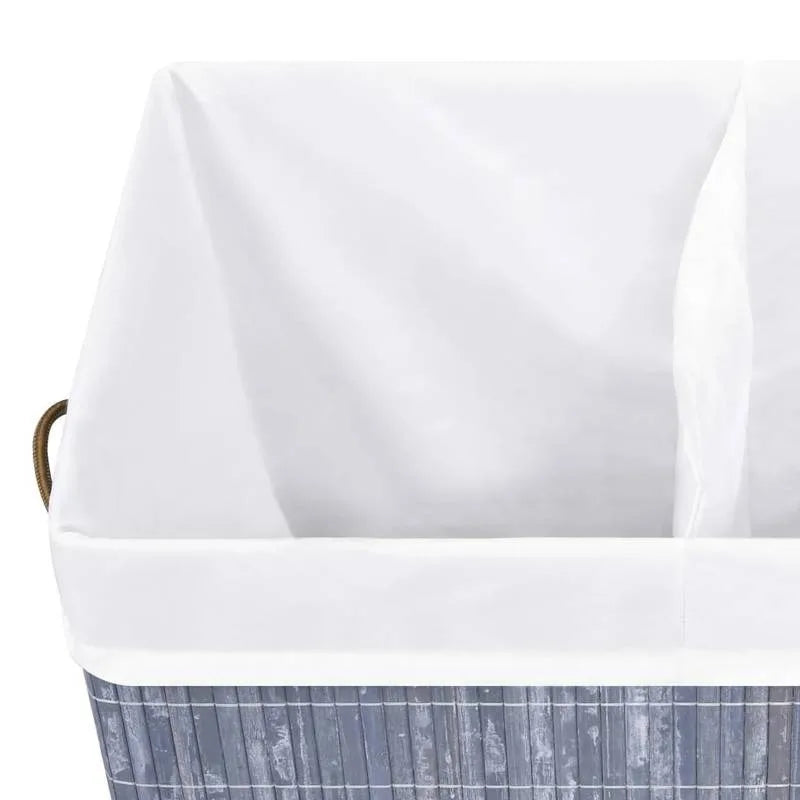 Tvättkorg Bambu 100 L Grå 2 Sektioner – Tvättstuga & Badrum Sortering