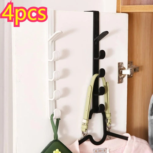 4-Pack Dörrkrok Utan Borrning 5 Funktioner – Kappar, Handdukar & Väskor