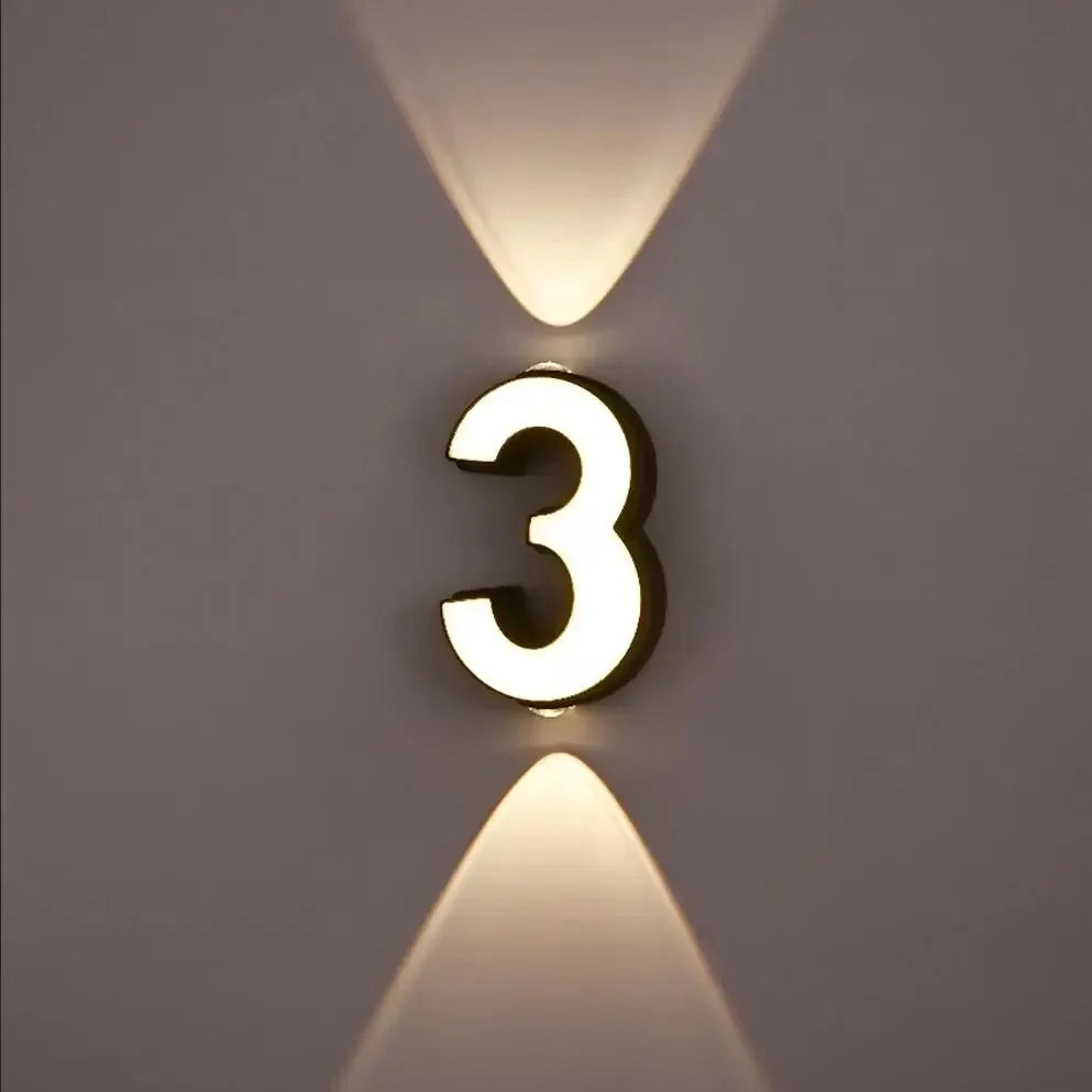 LED Vägglampa Siffra 7W IP65 – Aluminium Minimalism