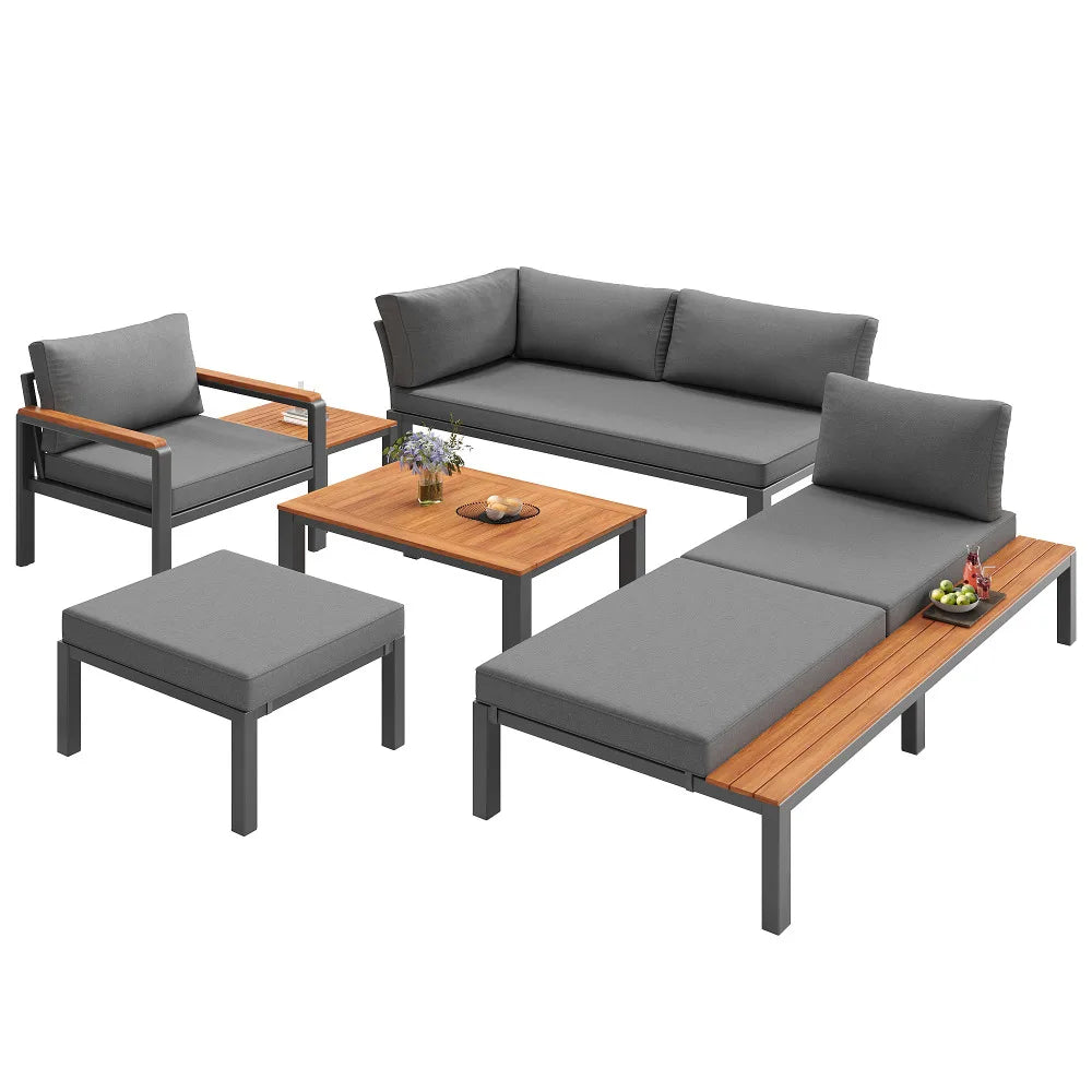 Modulärt Loungeset – Soffgrupp & Träbord