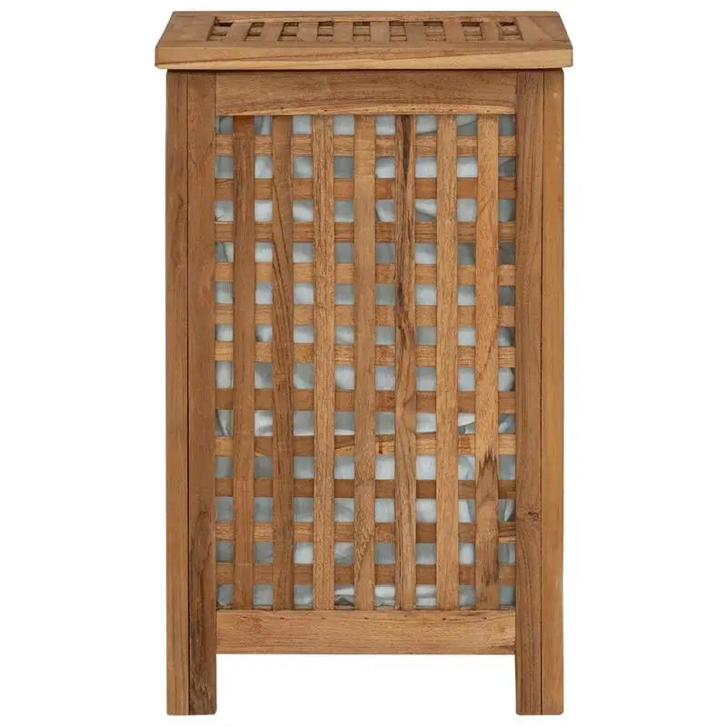 Tvättkorg Massivt Teak 35×25×60 cm – Naturlig Rustik Badrum & Sovrum