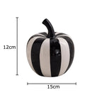 Svartvit Rand Äpple/Päron Keramikskulptur – Minimalistisk Fruktskulptur Dekor
