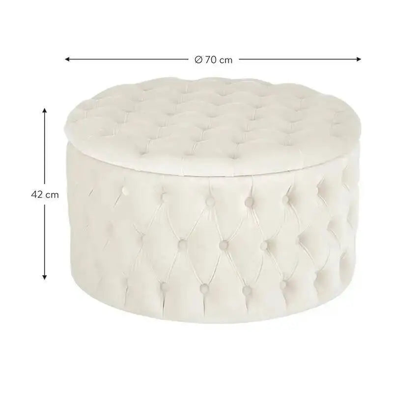 Rund Sittpuff i Sammet – Fotpall & Sittpall