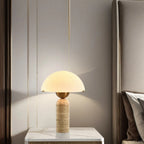 Nordisk Retro Travertin Bordslampa – Glas Amerikansk