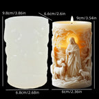 Påskformad Doftljussilikonform – Jesus & Kanin Resin Gjutform Hantverk