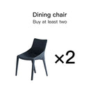 Minimalistiskt Rektangulärt Marmormatbord – 4 Stolar