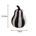 Svartvit Rand Äpple/Päron Keramikskulptur – Minimalistisk Fruktskulptur Dekor