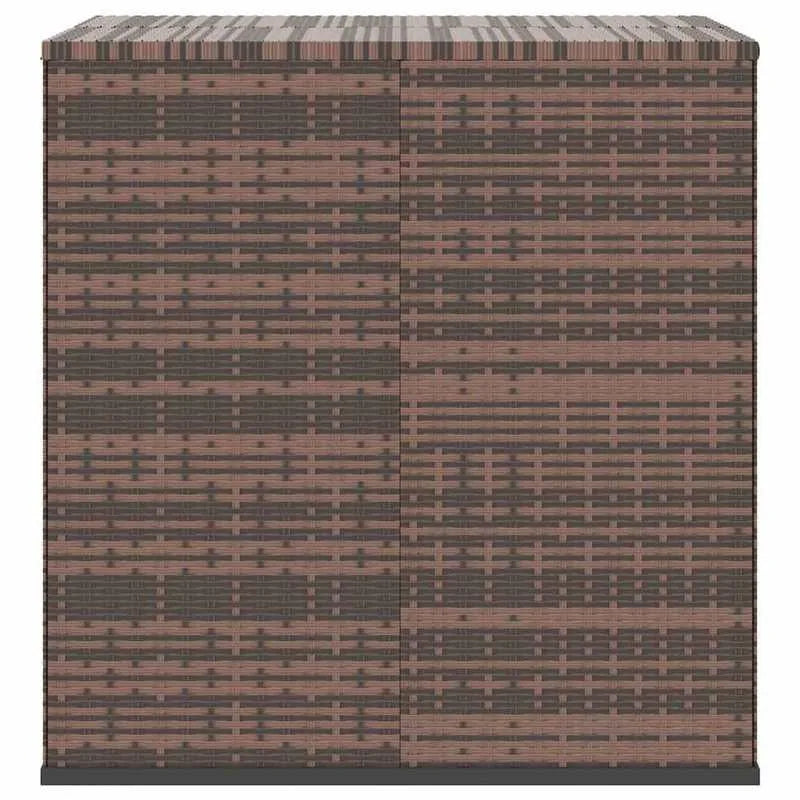 Utomhus Trädgårdskuddsbox 100×97,5×104 cm Rattan-look – Brun Patio & Balkong